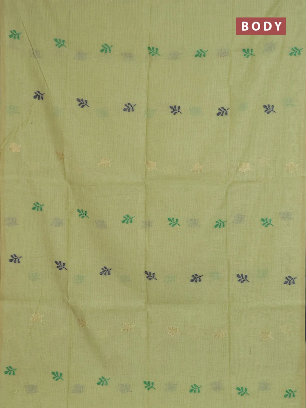 Pista Green Zari Woven  Jamdhani Cotton Saree